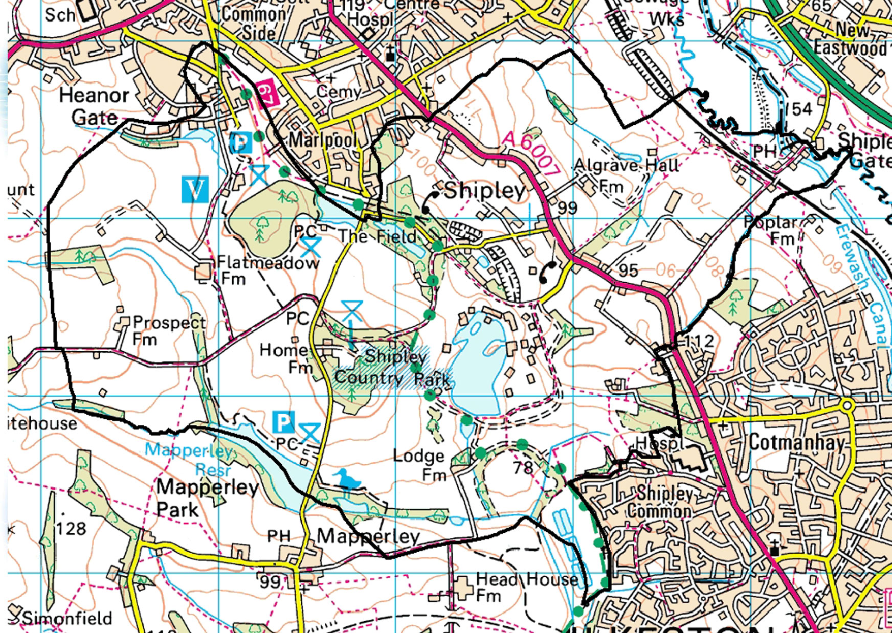 Map Location of Shipley Parish Council Derbyshire